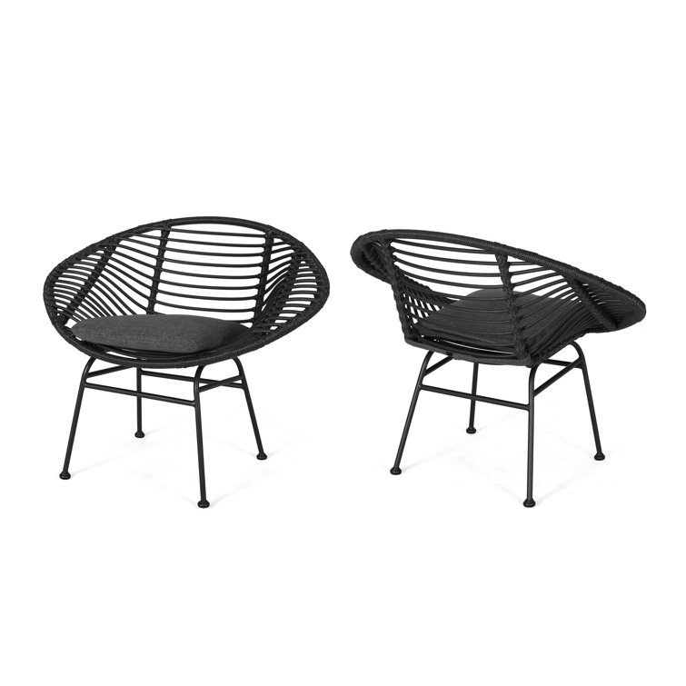 Maspeth outdoor woven discount patio chair with cushion